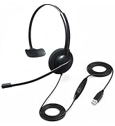 wired headset mic work usb laptop microphone office pc computer noise cancelling home call center