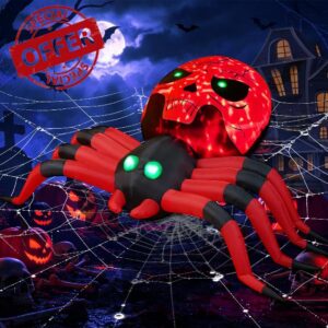 Spider Inflatable Halloween 8FT Giant Spider with Disco Flashing LED Lights