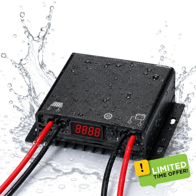 Waterproof IP67 Solar Boost-Buck MPPT Solar Charge Controller Solar Panel for 12V/24V36V/48V Lead-Acid