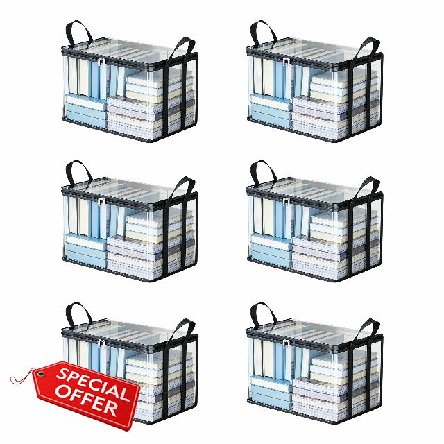 6 Pack Clear Comic Book Storage Containers