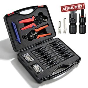 24Pairs Solar Panel Connectors with Stripper and Crimping Tool Kit                                                          1000V 30A IP67 Waterproof Solar Connectors