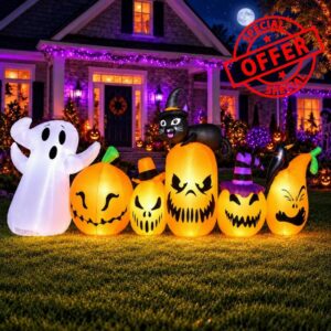 11FT Extra Wide Halloween Inflatables Pumpkins Outdoor Decorations