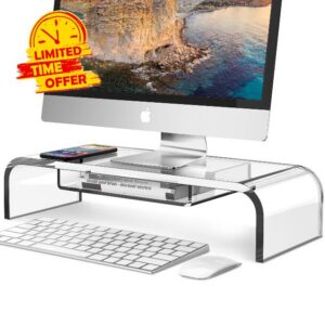 Premium Acrylic Monitor Stand Riser - Automotive-Grade Non-Yellowing Organic Glass