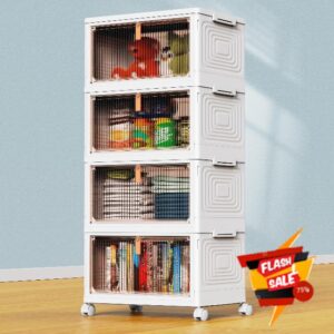 YFXCVSL 4 Tier Plastic Storage Bins with Lid 23.5QT