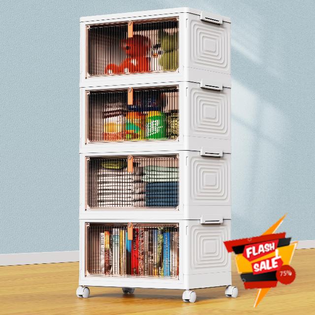 YFXCVSL 4 Tier Plastic Storage Bins with Lid 23.5QT