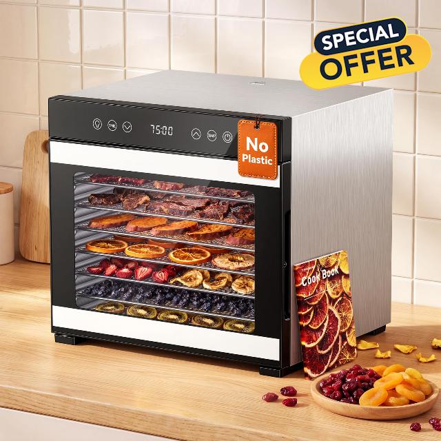 Manastin Food Dehydrator 8 Stainless Steel Trays Dehydrator Machine