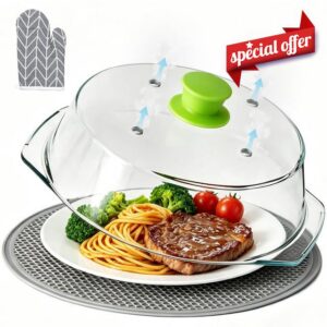 Glass Microwave Splatter Cover for Food 10 inch