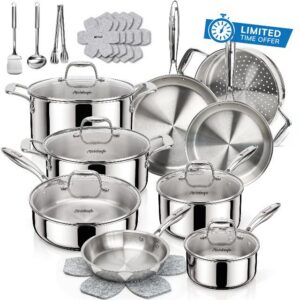 MICHELANGELO 5-Ply Stainless Steel Cookware Set