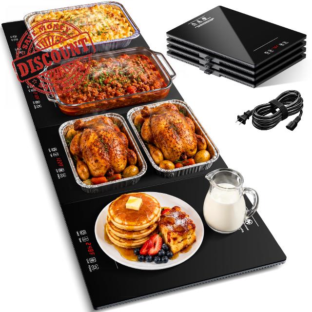 48" x 16" 4-Panel Electric Warming Tray