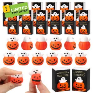 60 Sets Halloween Party Favors Ghost in Pumpkin Gifts Stuffers for Adults                                                          Ghost in Pumpkin Stress Balls with Boxes