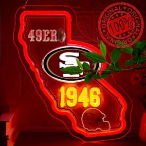 Football Neon Sign for Wall Decor Football Logo Neon Light for Man Cave                                                          Dimmable