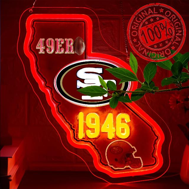 Football Neon Sign for Wall Decor Football Logo Neon Light for Man Cave                                                          Dimmable