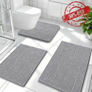 OLANLY Bathroom Rugs Sets 3 Piece
