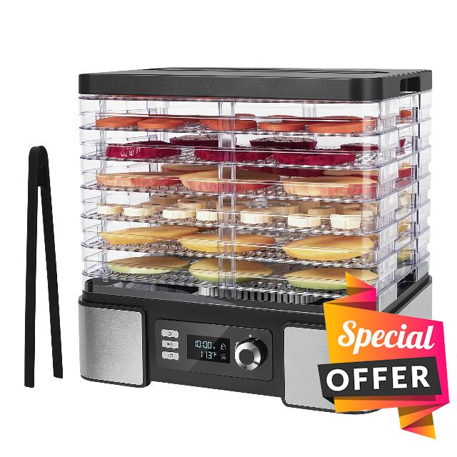 Food Dehydrator Machine with 7 BPA-Free Trays for Jerky