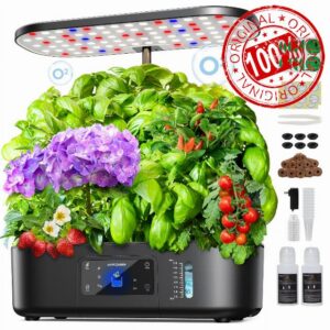 Ahopegarden Hydroponics Growing System Kit: 12 Pods with LCD Control Panel                                                          Indoor Herb Garden with Grow Light