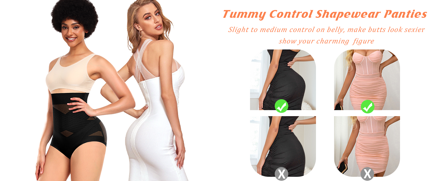 Tummy Control Shapewear Panties for Women High Waisted Body Shaper Slimming Shapewear Underwear