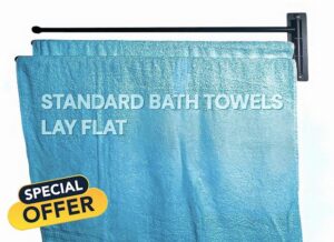 3-Arm Swivel Towel Rack –28.5” Extra Long Reach– Wall Mount Stainless Steel (Matte Black)
