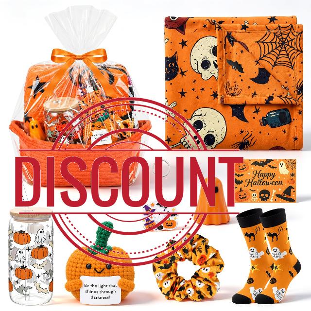 FillTouch Boo Basket Stuffers Gift for Women with Blanket Halloween