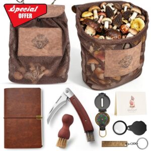 DRACHENADER Mushroom Foraging Kit with Bag & Mushroom Folding Knife                                                          Mushroom Hunting Tools with Brush