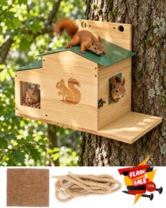 Squirrel House for Outside with Rope or Screw Mount