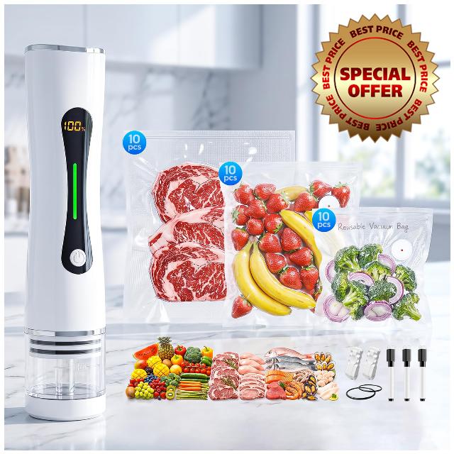 Compact Handheld Vacuum Sealer for Food