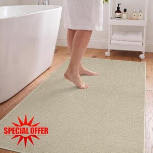 Waffle Bath Mat Non Slip 36"x60": Absorbent Quick Dry Bath Rug for Shower                                                          Soft Neutral Bathroom Rugs Washable for Tub Home Decor Accessories 36"x60"/ 3'x5' Taupe