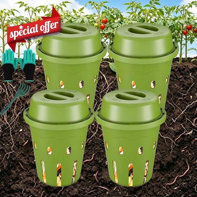 4-Pack Mini Inground Worm Composter