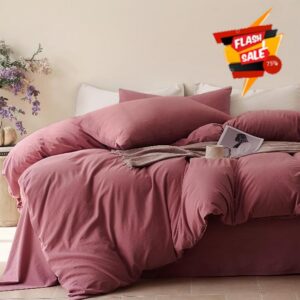JELLYMONI 100% Cotton Queen Duvet Cover Set