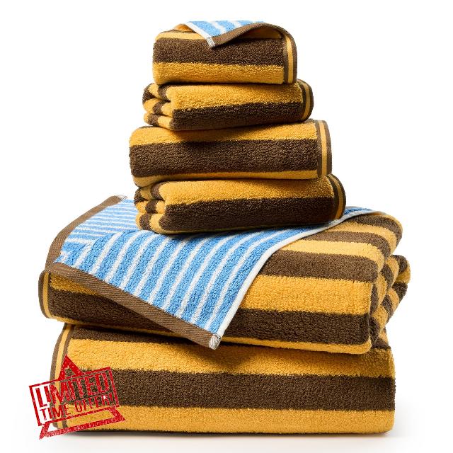 ecolook Reversible Striped Towel Set of 6