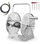 SPECILITE Metal Heavy Duty Garden Hose Reel, 360° Rotation Frame, 75-100 Ft of Hose Storage Capac...