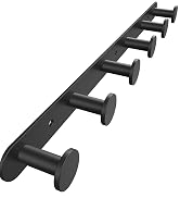 FORIOUS Wall Mounted Coat Rack, Stainless Steel 5 Wall Hooks SUS304 for Hanging, Coat Hook for To...