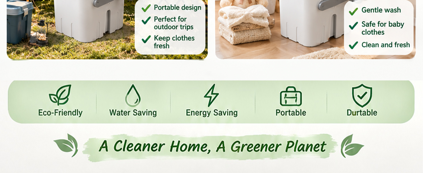 Eco‑friendly **manual crank washing machine**, low‑maintenance for daily small laundry.