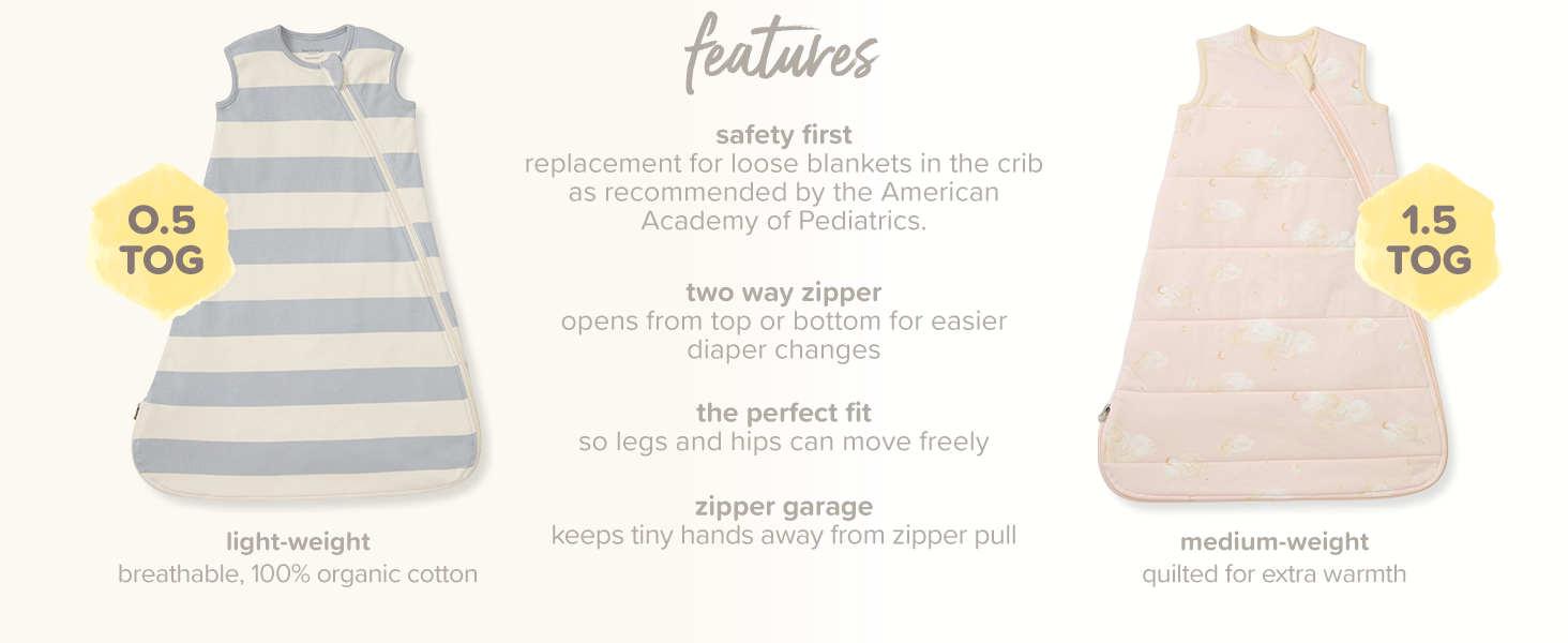 unisex wearable blanket, baby essentials, 100% organic cotton, lightweight sleepwear