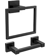 FORIOUS Toilet Paper Holder and Towel Ring Set, Pivoting Toilet Paper Holder Wall Mount, SUS 304 ...
