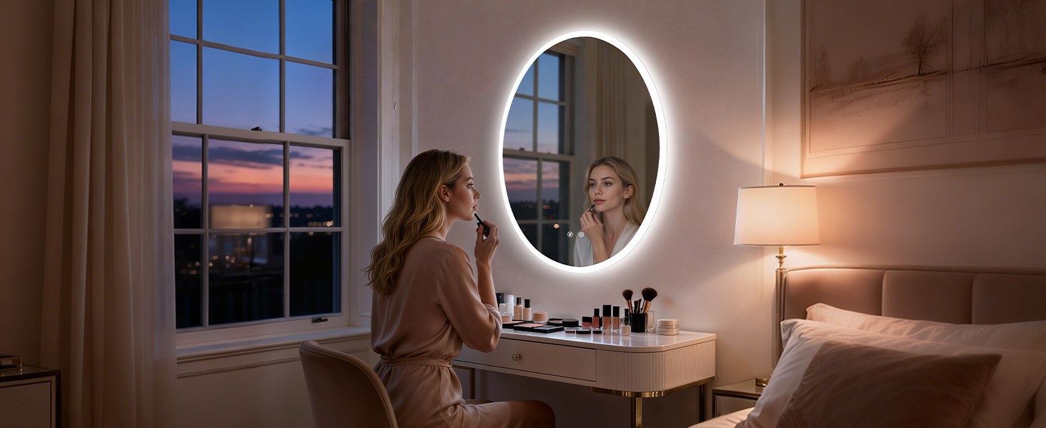 Wall-mounted LED Makeup Mirror