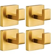 Fenas Towel Hooks for Bathrooms Robe Hook Coat Hook 4 Pack Matte Black Stainless Steel Heavy Duty...