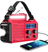NOAA Weather Radio, Hand Crank Emergency Radio Solar Battery Operated AM FM | Portable Radio with...