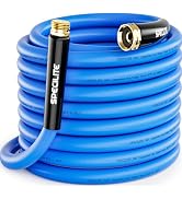 SPECILITE Garden Water Hose 50 ft x 5/8 in, 2-in-1 Water Pipe with Brass Double Male Adapter, Fem...