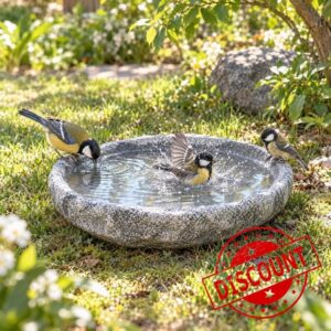 Granite Stone Bird Bath Bowl for Outdoor Garden Small: 11 x 2.75 in                                                          Made of natural granite