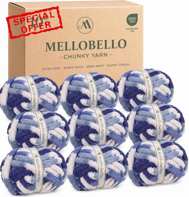 Jumbo Chunky Yarn for Hand Knitting - Chunky Chenille Yarn for Crocheting Blankets