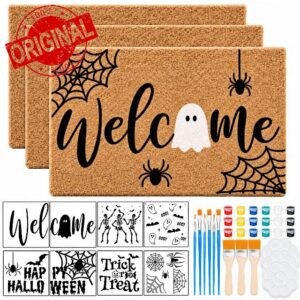 3 Pack Halloween Plain Door Mat for Painting Kit