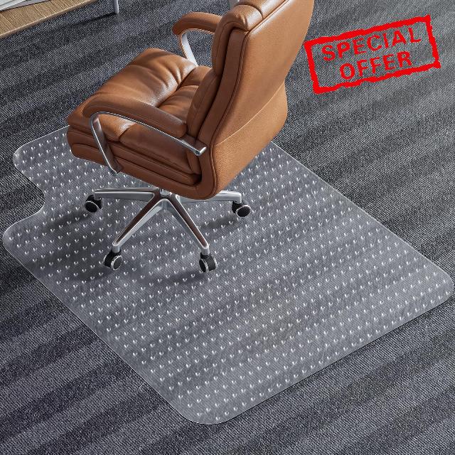 Peleus Office Chair Mat for Low Pile Carpet with Lip