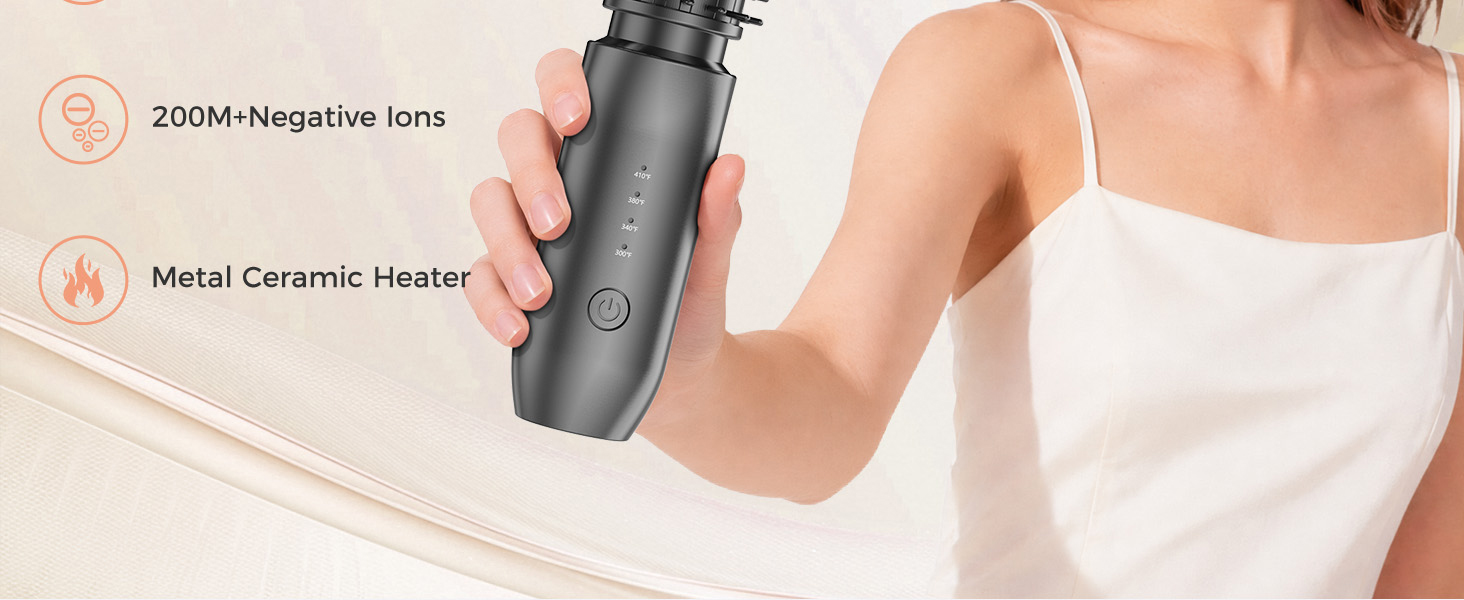 cordless curling iron hair curler straightener rechargeable travel round brush