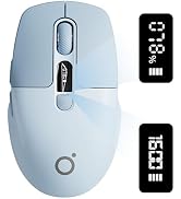 Dual-Mode Wireless Bluetooth Mouse with LED Display for Laptop - Grey | Bluetooth 5.0, 2.4GHz, 40...