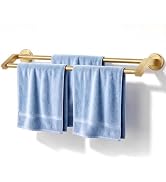 AatrixQuayn 18" Black SUS304 Steel Wall Mount Double Bathroom Towel Bar | Heavy‑duty frame|matte‑...