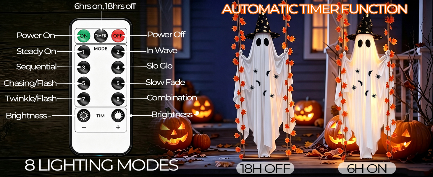 Halloween Decorations Outdoor, 5.4FT Large Hanging Swing Ghost