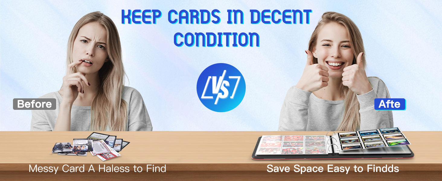 Keep cards in decent condition.Our 9 pocket card sleeves provide a true color view of your cards