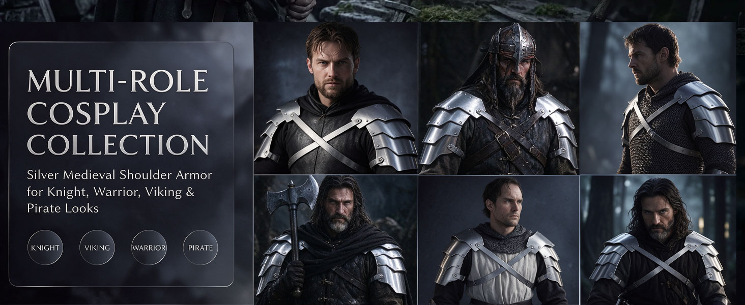 Medieval Steel Pauldrons Armor Pirate Ren Faire Renaissance Accessories