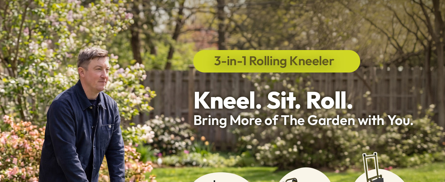 Man using the Uncle John 3-in-1 Rolling Kneele