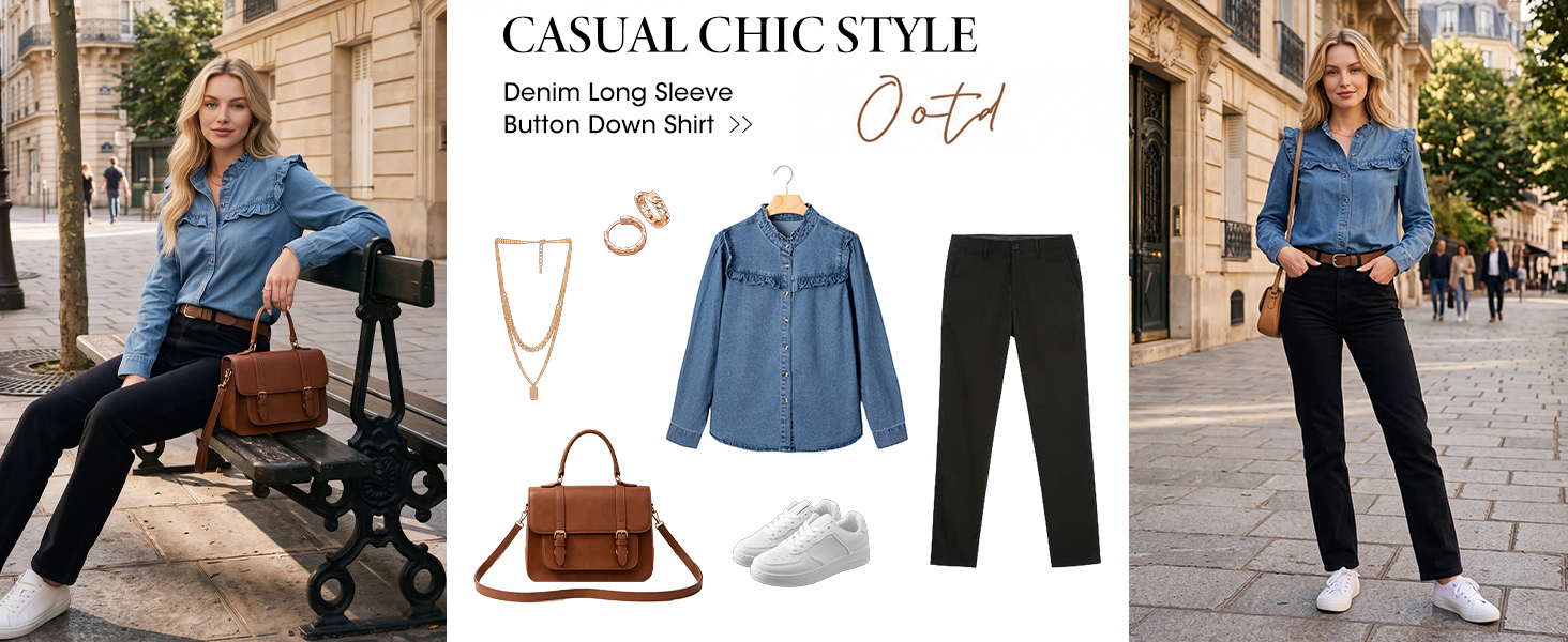soft denim shirts for women